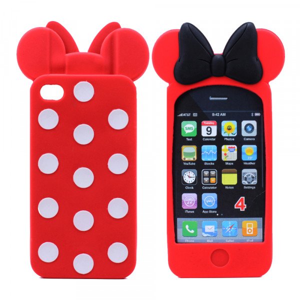 Wholesale iPhone 4S/4 3D Ribbon Bow Case (Red)
